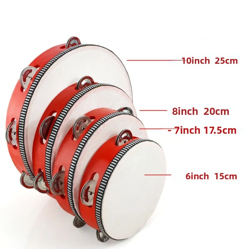 4/6/8/10 Inch Hand Held Metal  - Tambourine Hand Drum 评论和价格
