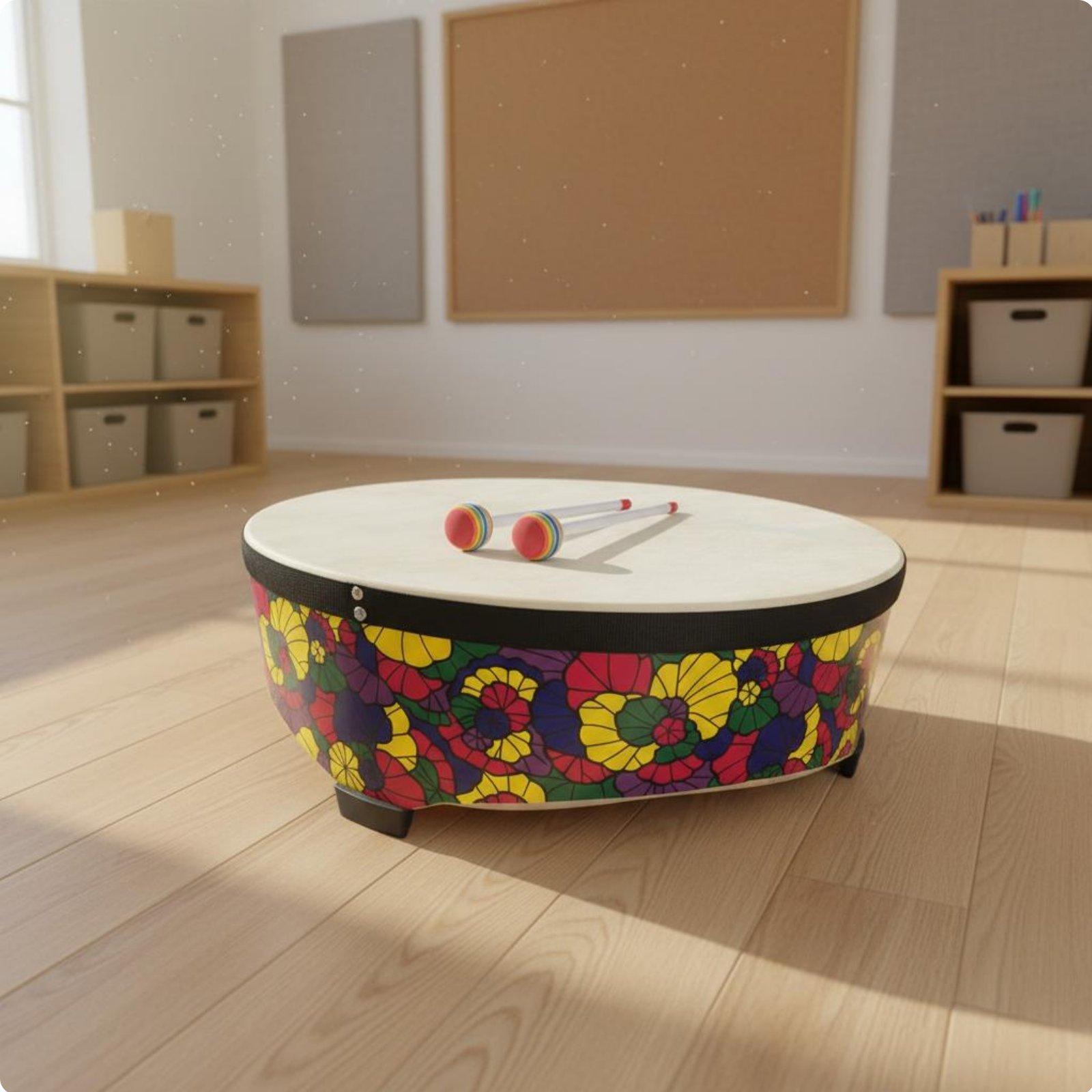 22 Inch Wooden Kids Floor Drum - Musical Instrument Groups 评论和价格
