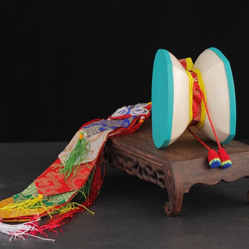 12CM Nepalese Hand Drums With  - Tambourine Hand Drum 评论和价格