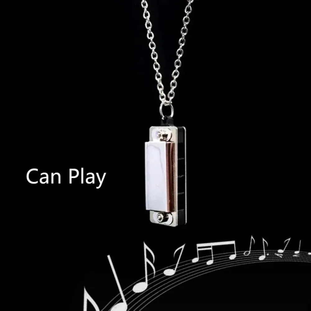 Mini Harmonica Necklace Men an - Musical Instrument You Blow 评论和价格