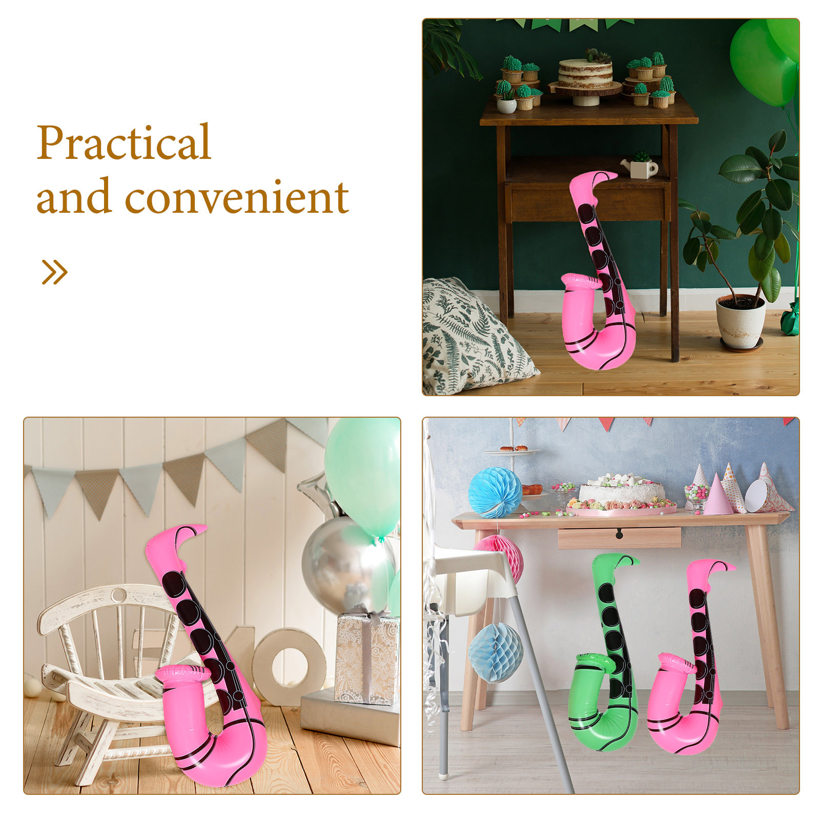 4Pcs Inflatable Saxophone Part - Musical Instrument You Blow 评论和价格